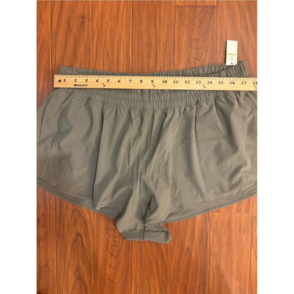 NWT Aerie Athletic Shorts Women XL Olive Green Built in Liner Elastic Waist